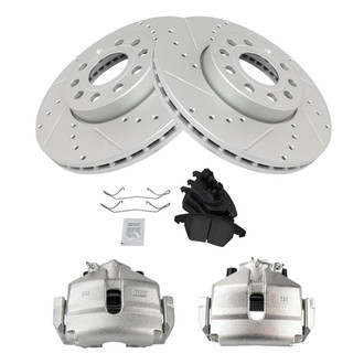 TRQ® - Performance Ceramic Front Brake Kit with Calipers