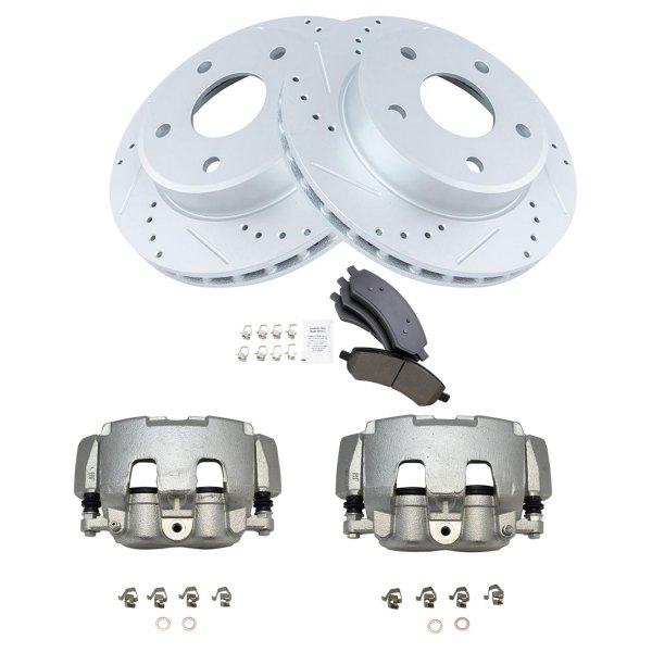 TRQ® - Ceramic Performance Brake Pad & Rotor Kit with Calipers