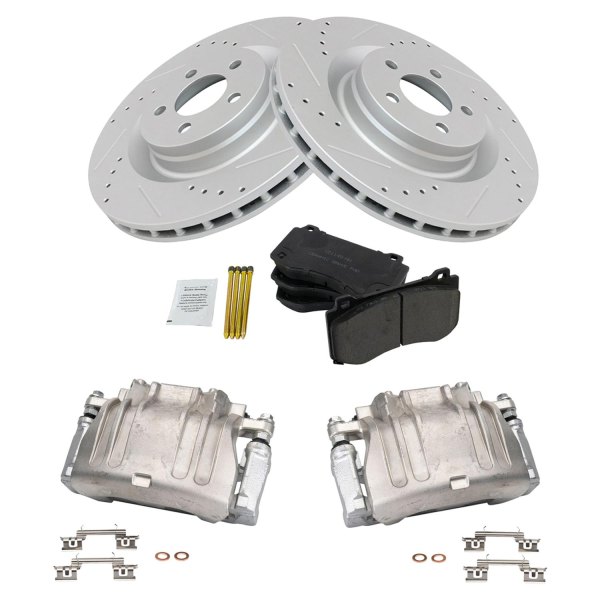 TRQ® - Ceramic Performance Brake Pad & Rotor Kit with Calipers