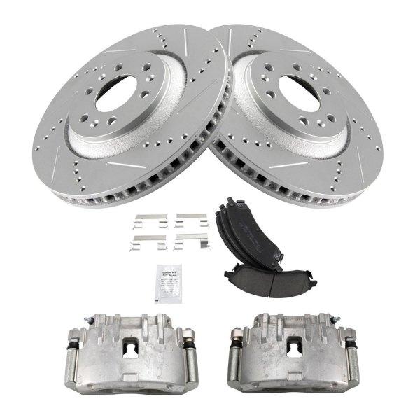 TRQ® - Ceramic Performance Brake Pad & Rotor Kit with Calipers