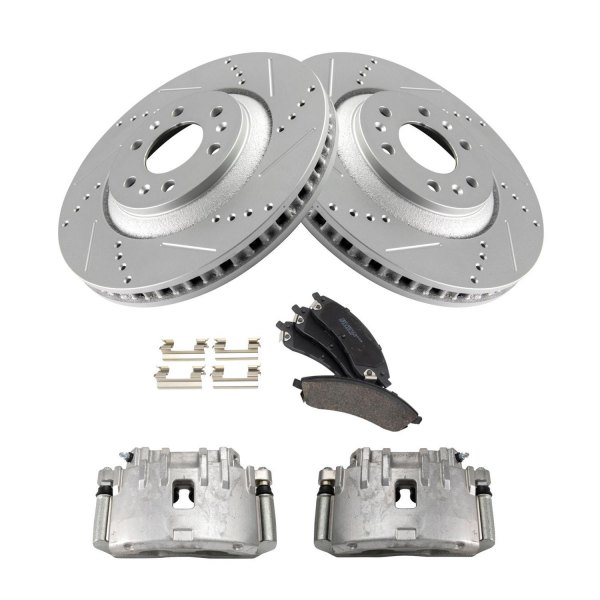 TRQ® - Ceramic Performance Brake Pad & Rotor Kit with Calipers