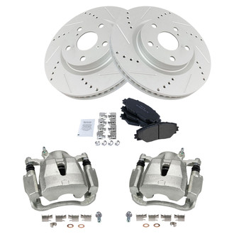TRQ® - Performance Semi-Metallic Front Brake Kit with Calipers