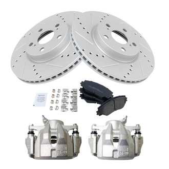 TRQ® - Performance Semi-Metallic Brake Kit with Calipers
