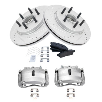 TRQ® - Performance Semi-Metallic Front Brake Kit with Calipers