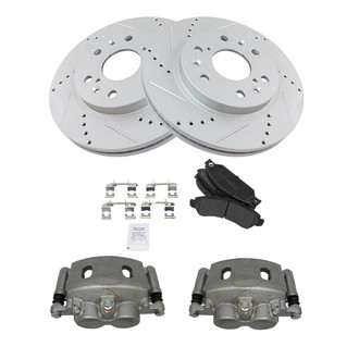 TRQ® - Performance Semi-Metallic Front Brake Kit with Calipers