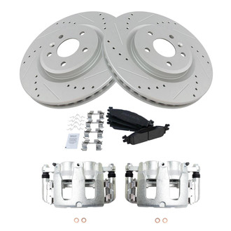 TRQ® - Performance Semi-Metallic Brake Kit with Calipers