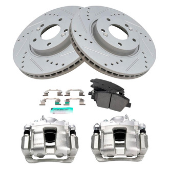 TRQ® - Performance Semi-Metallic Front Brake Kit with Calipers