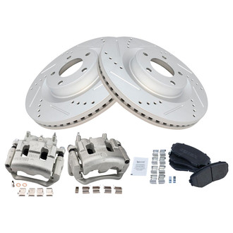 TRQ® - Performance Semi-Metallic Brake Kit with Calipers