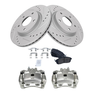 TRQ® - Performance Semi-Metallic Front Brake Kit with Calipers