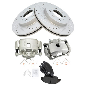 TRQ® - Performance Semi-Metallic Front Brake Kit with Calipers