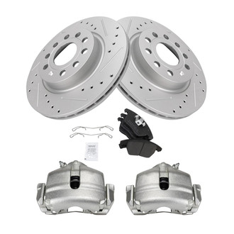 TRQ® - Performance Semi-Metallic Brake Kit with Calipers