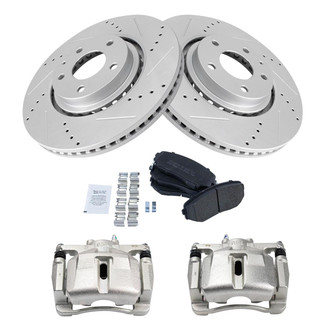 TRQ® - Performance Semi-Metallic Brake Kit with Calipers