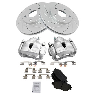 TRQ® - Performance Semi-Metallic Front Brake Kit with Calipers