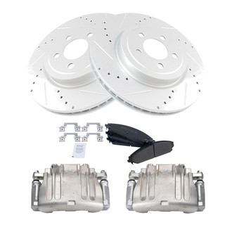 TRQ® - Performance Semi-Metallic Front Brake Kit with Calipers