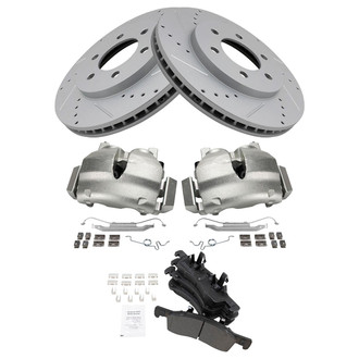 TRQ® - Performance Semi-Metallic Front Brake Kit with Calipers