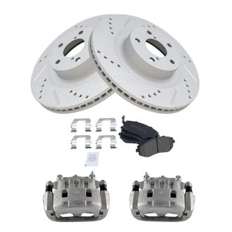 TRQ® - Performance Semi-Metallic Brake Kit with Calipers