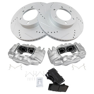 TRQ® - Performance Semi-Metallic Front Brake Kit with Calipers