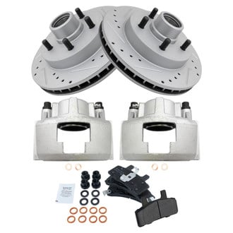 TRQ® - Performance Semi-Metallic Front Brake Kit with Calipers