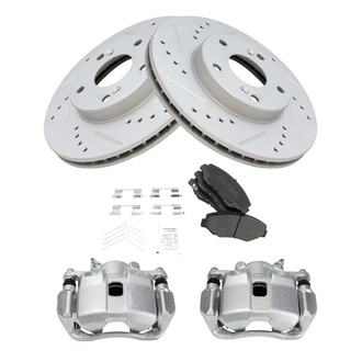 TRQ® - Performance Semi-Metallic Brake Kit with Calipers