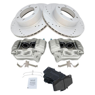 TRQ® - Performance Semi-Metallic Front Brake Kit with Calipers