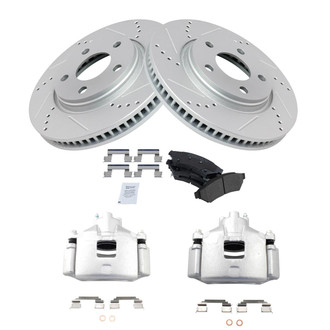 TRQ® - Performance Semi-Metallic Brake Kit with Calipers