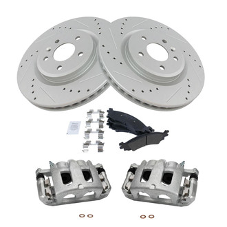 TRQ® - Performance Semi-Metallic Front Brake Kit with Calipers