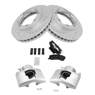 TRQ® - Performance Semi-Metallic Front Brake Kit with Calipers