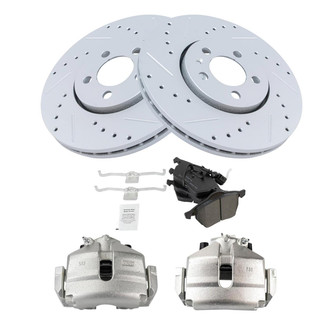 TRQ® - Performance Semi-Metallic Front Brake Kit with Calipers