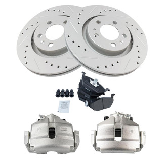 TRQ® - Performance Semi-Metallic Front Brake Kit with Calipers