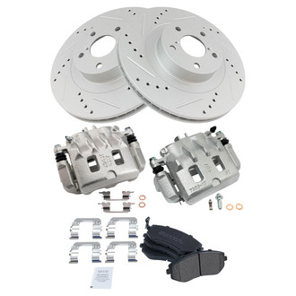 TRQ® - Performance Semi-Metallic Front Brake Kit with Calipers