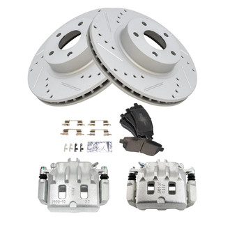 TRQ® - Performance Semi-Metallic Brake Kit with Calipers