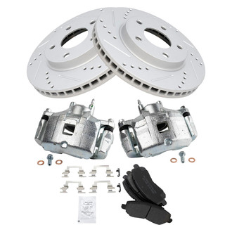 TRQ® - Performance Semi-Metallic Front Brake Kit with Calipers