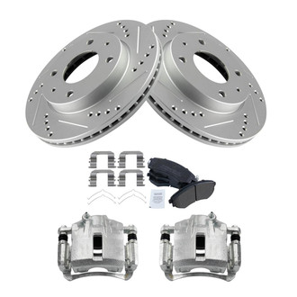 TRQ® - Performance Semi-Metallic Front Brake Kit with Calipers