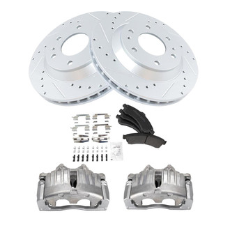 TRQ® - Performance Semi-Metallic Front Brake Kit with Calipers