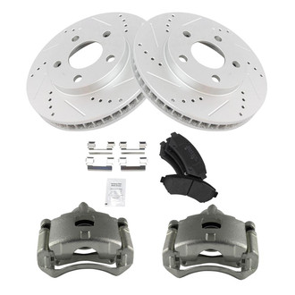 TRQ® - Performance Semi-Metallic Front Brake Kit with Calipers