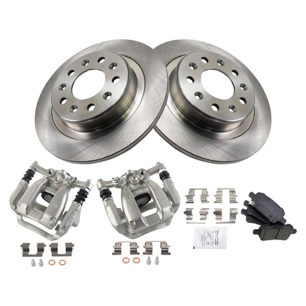 TRQ® BKA26466 - Ceramic Brake Pad & Rotor Kit with Calipers