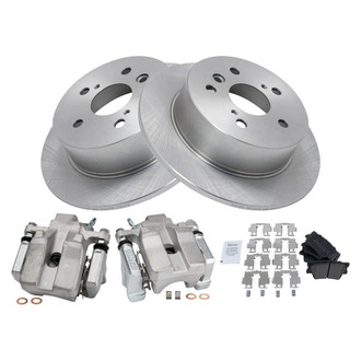 TRQ® - Rear Disc Brake Kit with Semi-Metallic Pads and Calipers