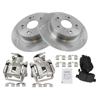 TRQ® - Rear Disc Brake Kit with Semi-Metallic Pads and Calipers