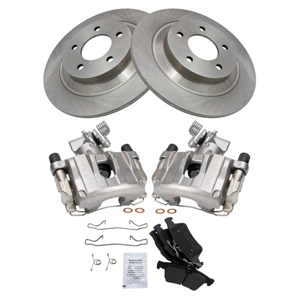 TRQ® - Semi-Metallic Brake Pad & Rotor Kit with Calipers