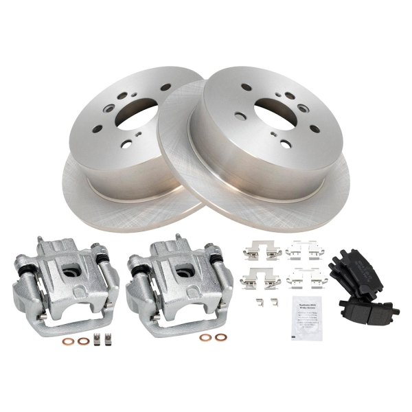 TRQ® - Semi-Metallic Brake Pad & Rotor Kit with Calipers