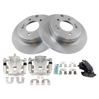 TRQ® - Rear Disc Brake Kit with Semi-Metallic Pads and Calipers