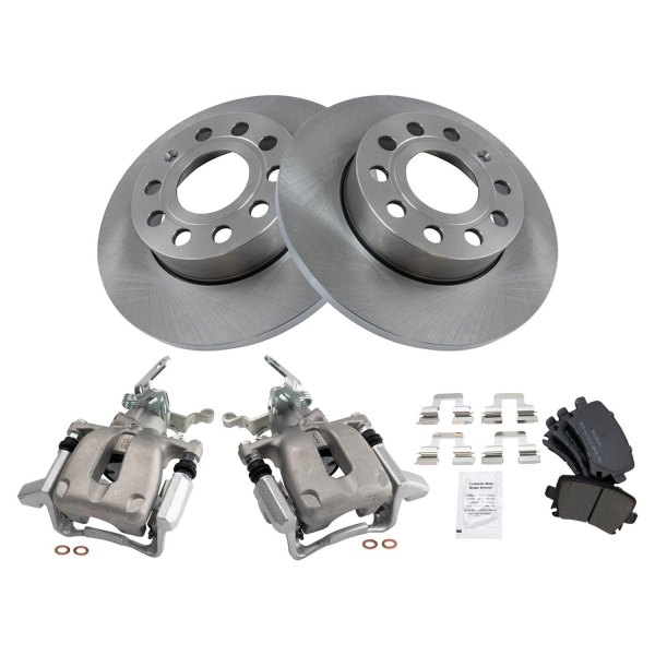 TRQ® - Semi-Metallic Brake Pad & Rotor Kit with Calipers