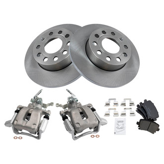 TRQ® - Rear Disc Brake Kit with Semi-Metallic Pads and Calipers