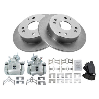 TRQ® - Rear Disc Brake Kit with Semi-Metallic Pads and Calipers