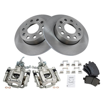 TRQ® - Rear Disc Brake Kit with Semi-Metallic Pads and Calipers