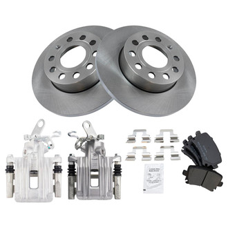 TRQ® - Rear Disc Brake Kit with Semi-Metallic Pads and Calipers
