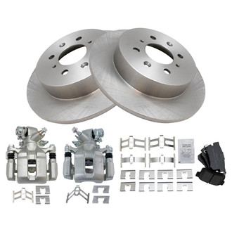 TRQ® - Rear Disc Brake Kit with Semi-Metallic Pads and Calipers