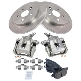 TRQ® - Performance Semi-Metallic Rear Brake Kit with Calipers