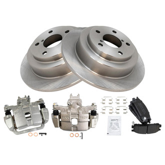 TRQ® - Rear Disc Brake Kit with Semi-Metallic Pads and Calipers