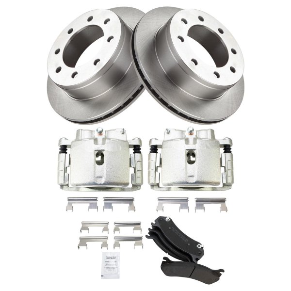 TRQ® - Semi-Metallic Brake Pad & Rotor Kit with Calipers